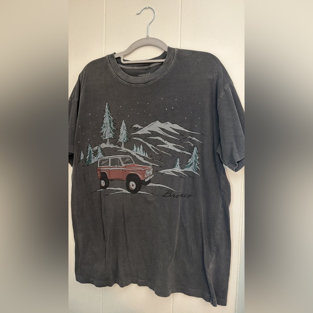 American Eagle‎ Ford Bronco Graphic Tee Oversized XS/S Vintage Wash